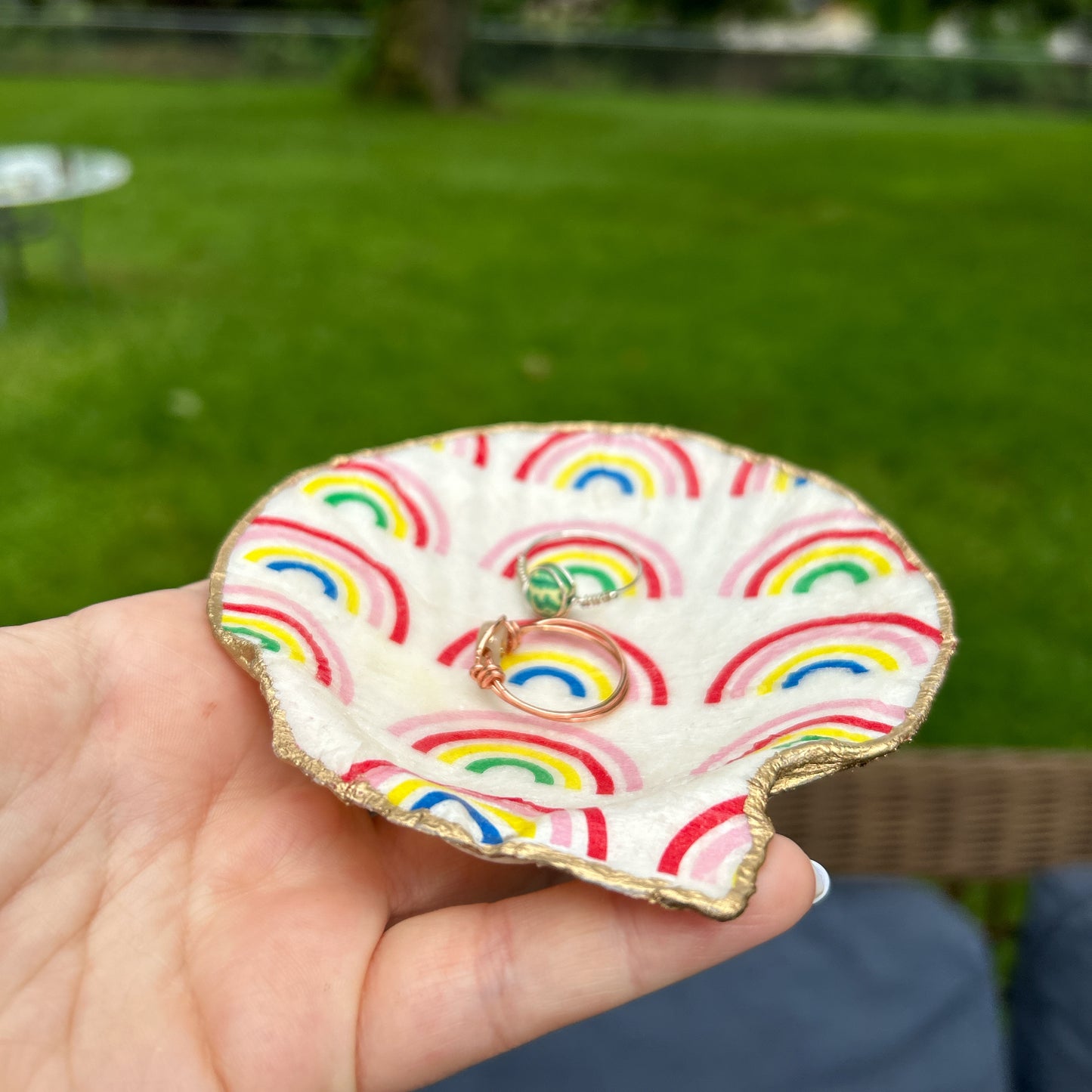 🌈Rainbow seashell tray🌈