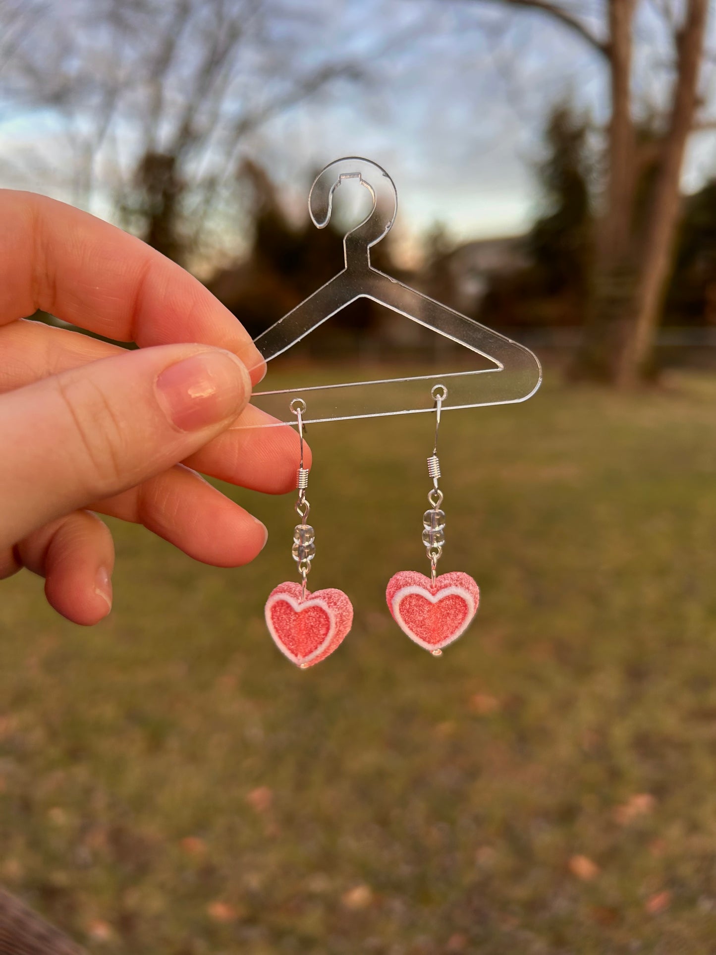 Red heart earrings