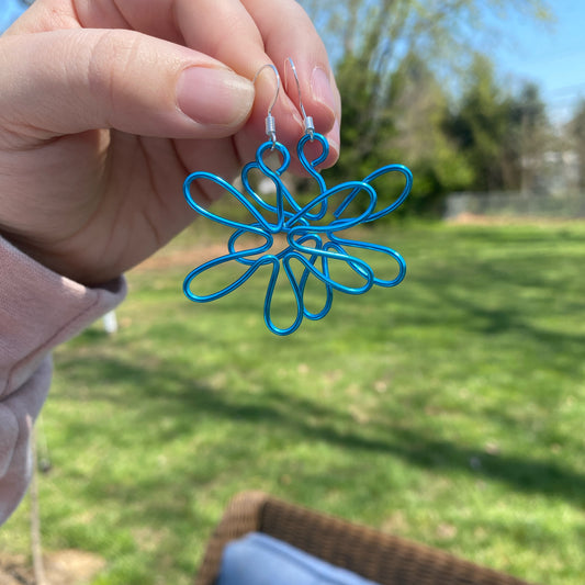 🪻💙Blue wire flower earrings💙🪻