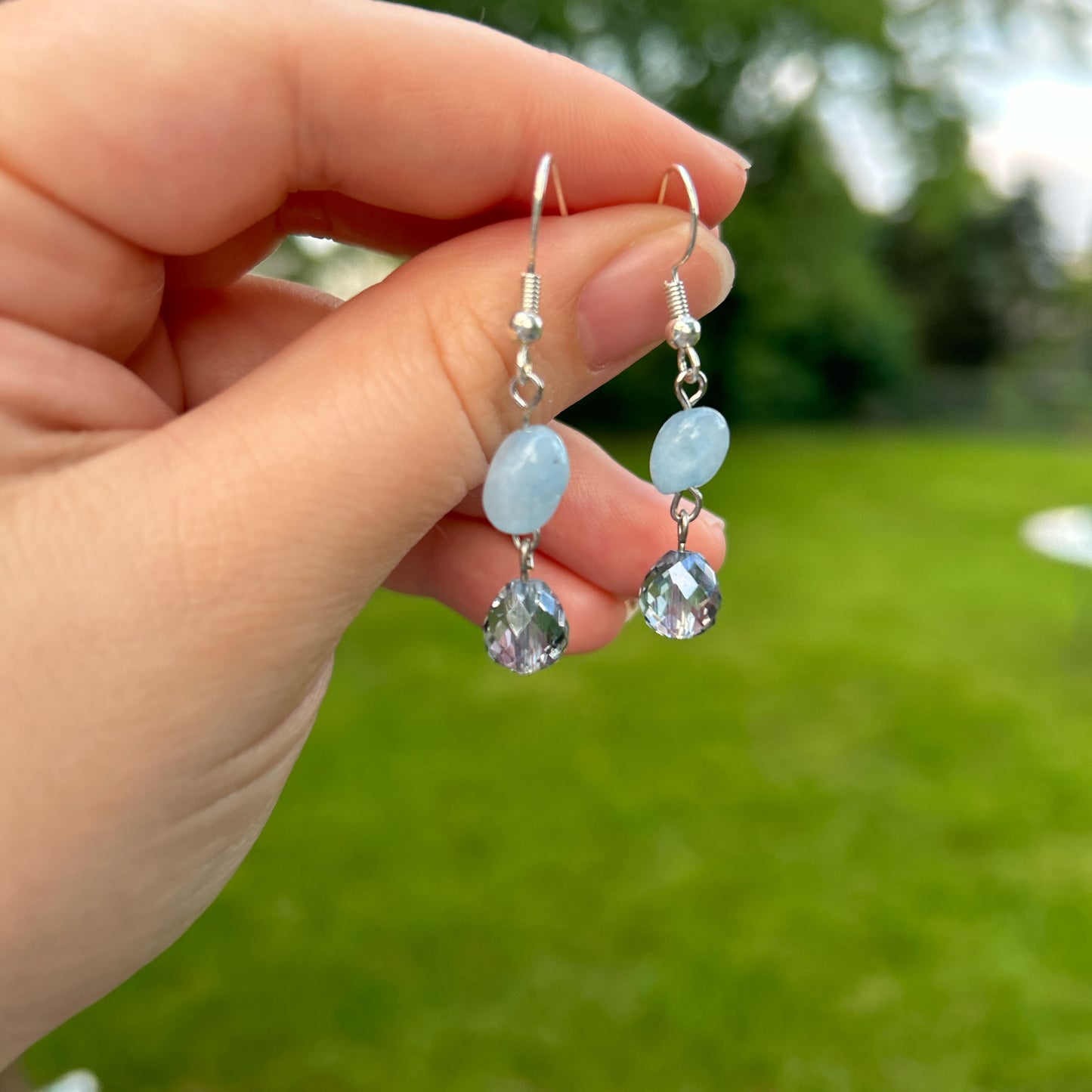 💎blue crystaly earrings💎