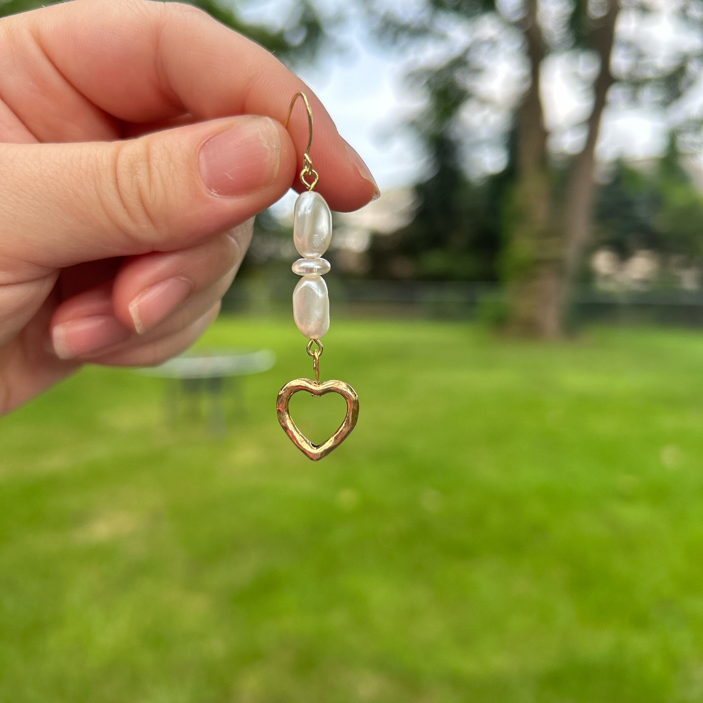 🤍Pearly heart earrings 🤍