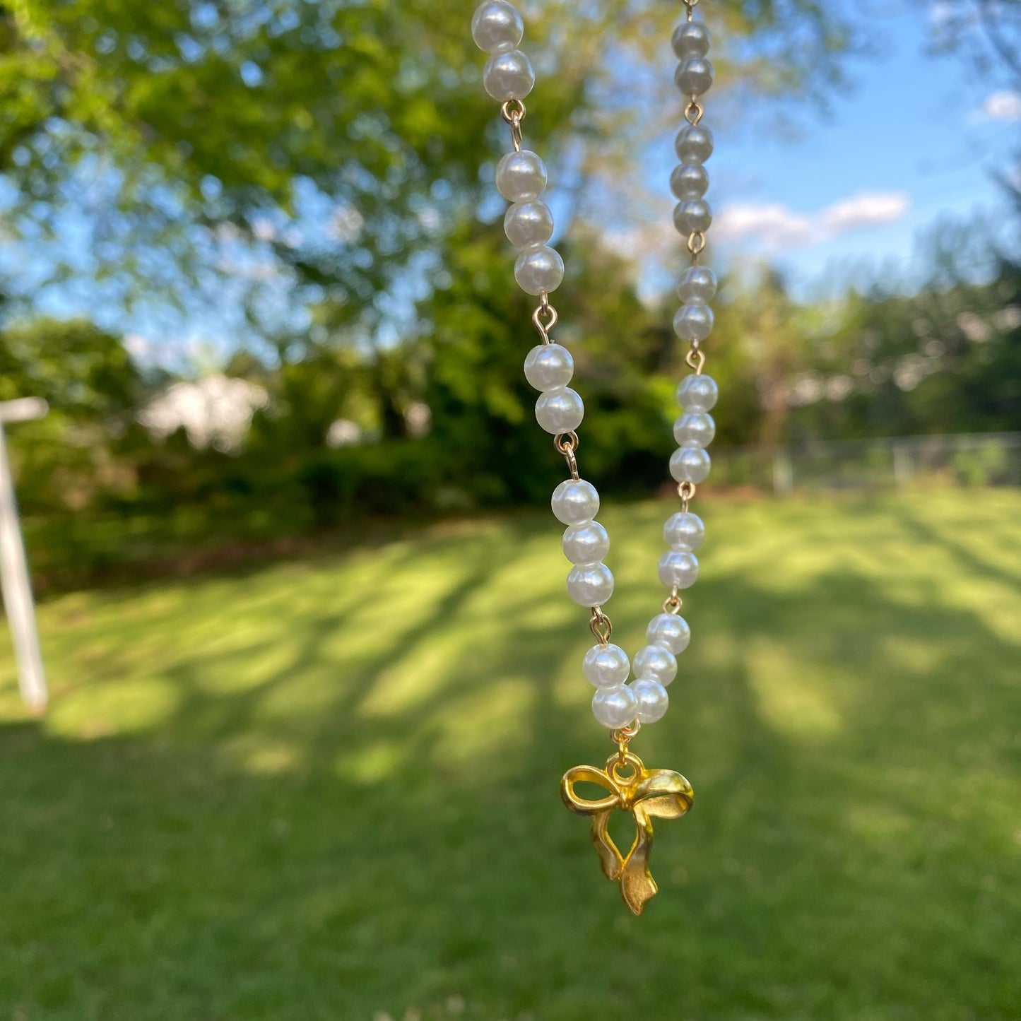 ✨🎀 pearly bow necklace🎀✨