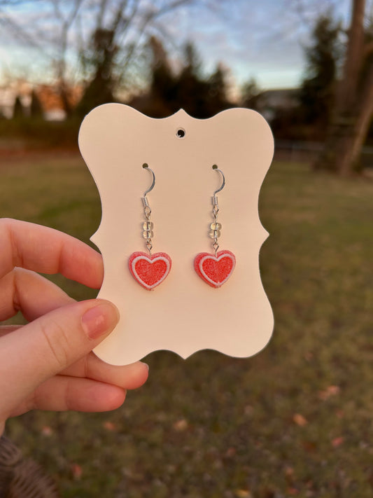 Red heart earrings