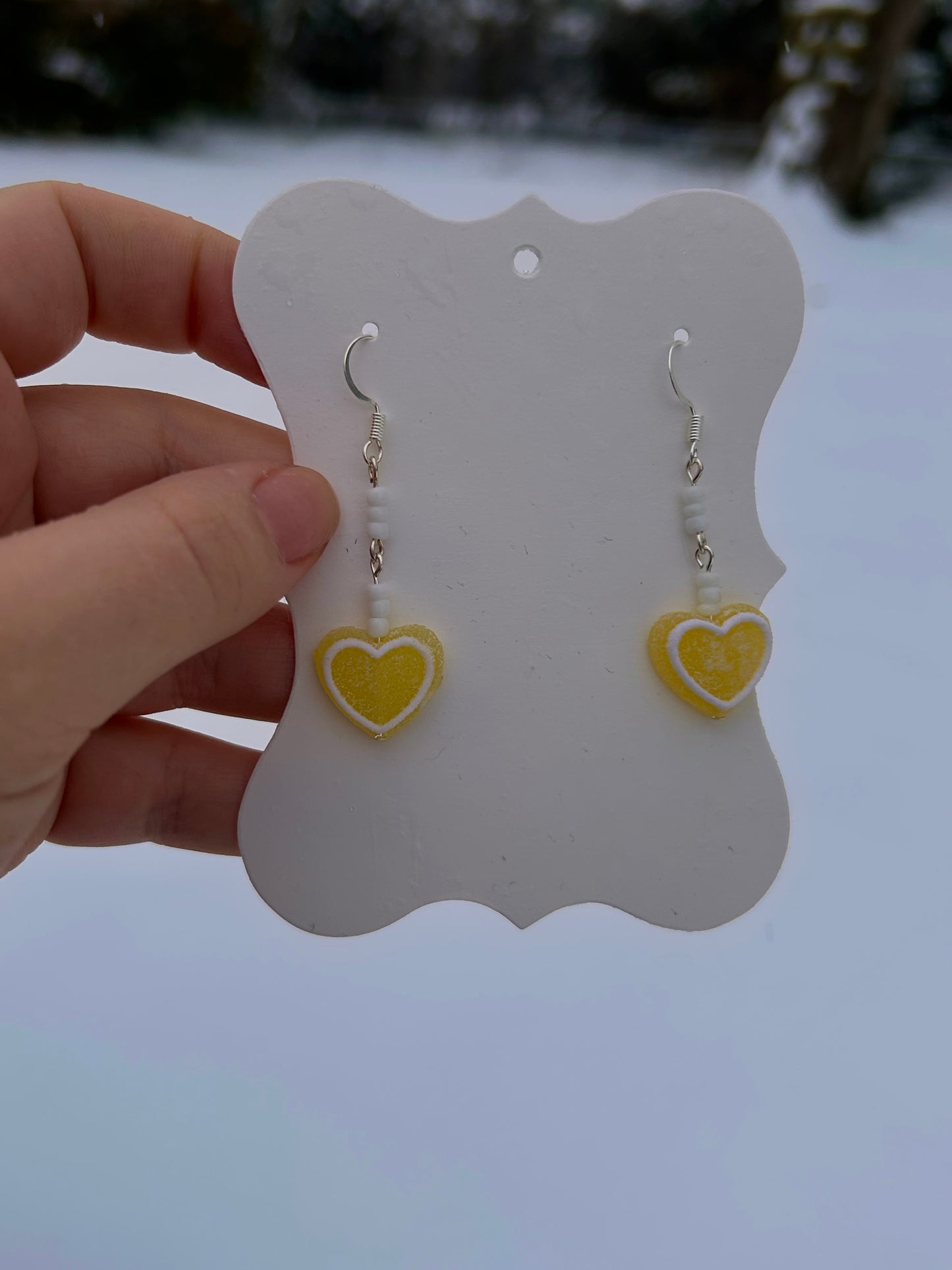 Yellow heart earrings