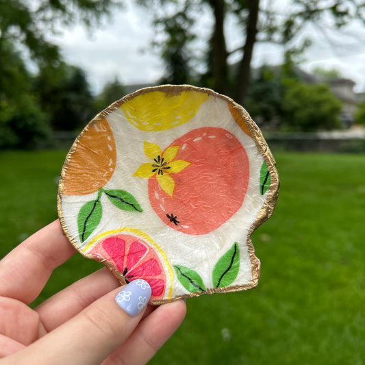 🍊🍋fruity seashell jewelry tray🍋🍊