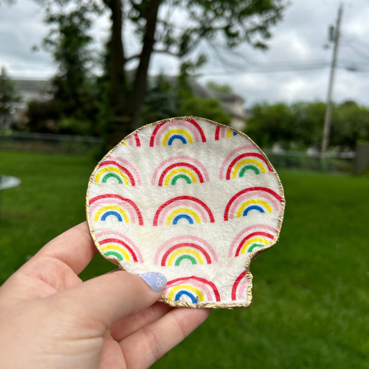 🌈Rainbow seashell tray🌈