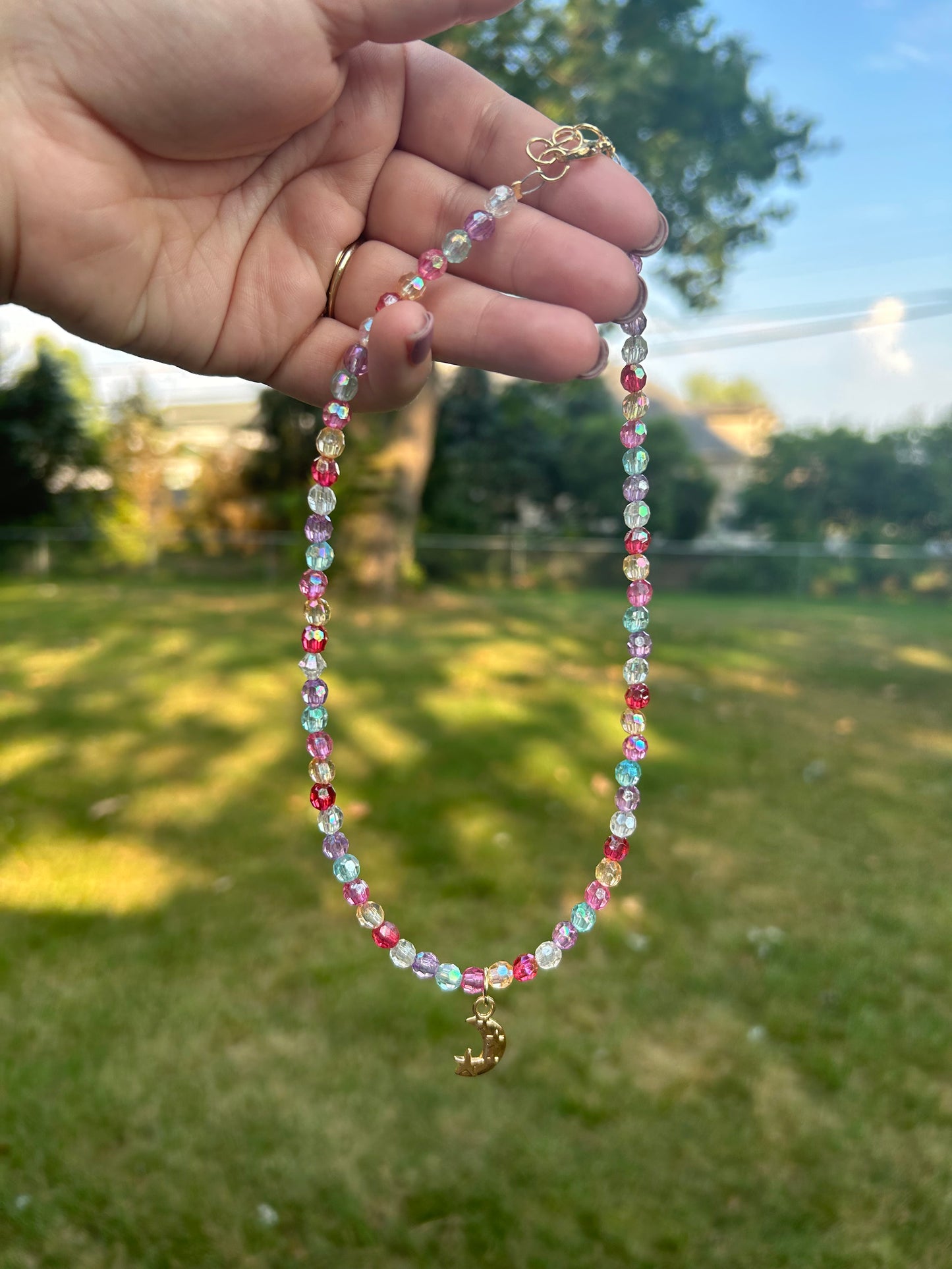 🌙Pretty moon necklace with matching bracelet 🌙
